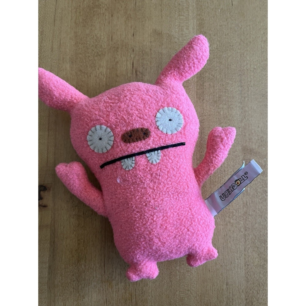2007 Ugly Doll Puglee 7" Pink Coral Plush Stuffed Animal Little Uglys